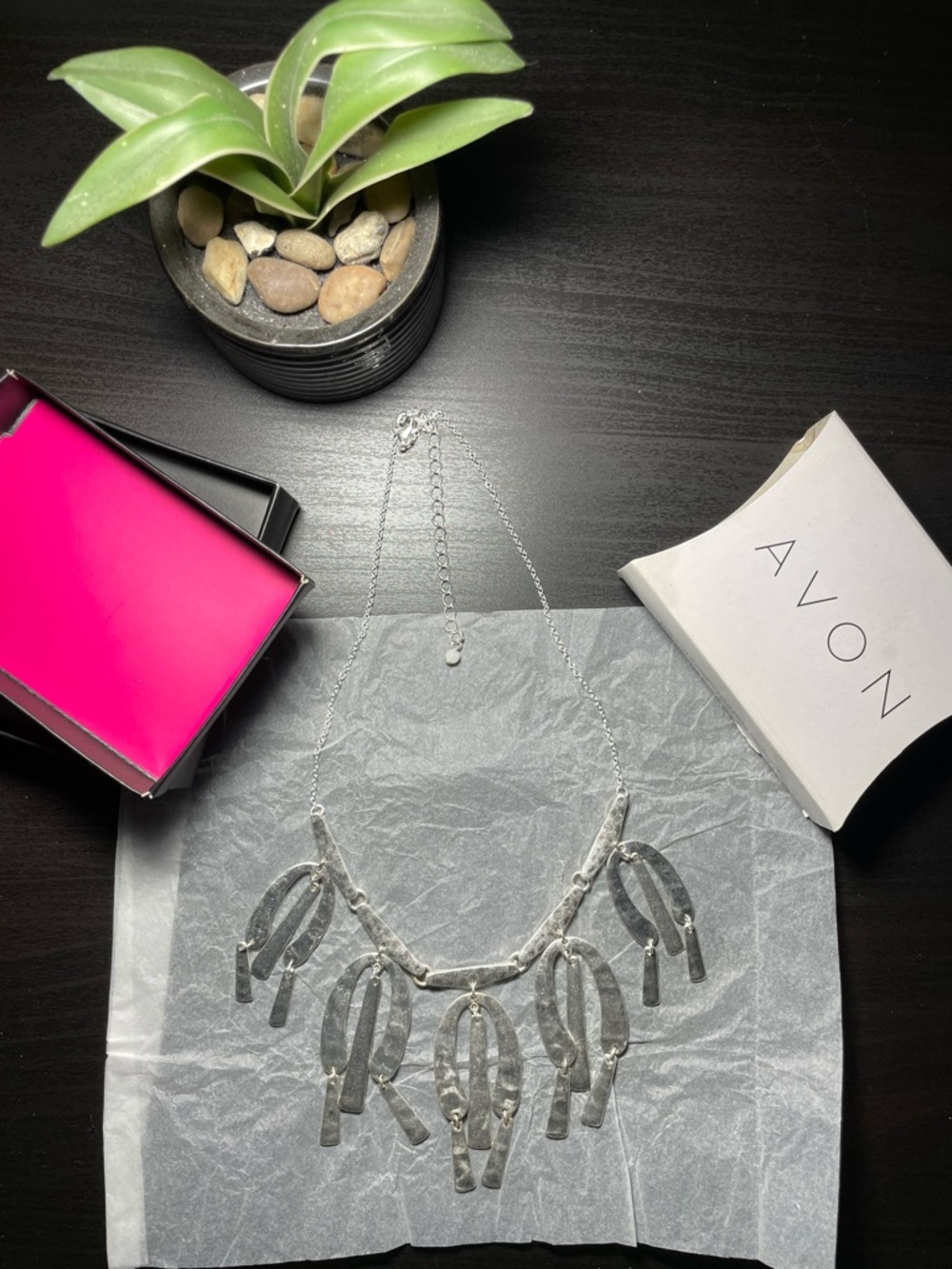 Avon Silver-Tone Dangle Statement Necklace - Silver